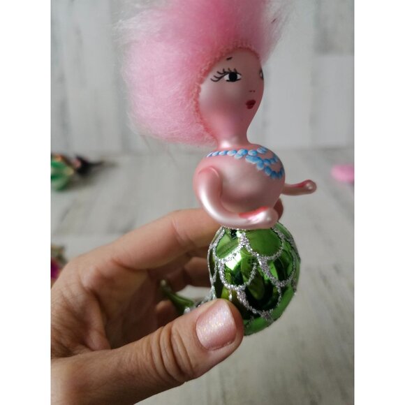 Vintage Italian mermaid ornament Xmas tree hair lady sea vintage - Picture 8 of 11